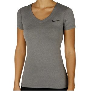 Nike Pro Grey V-Neck Tee
